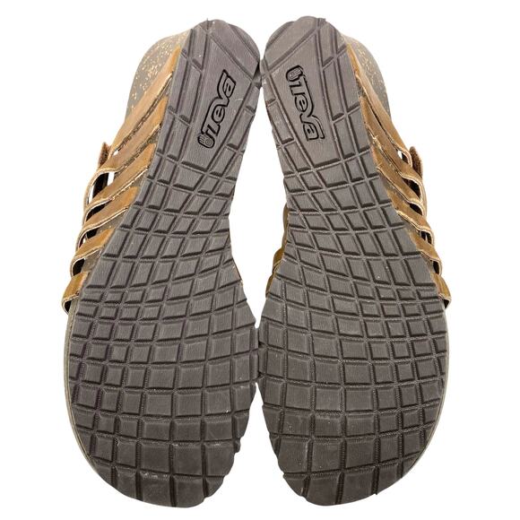 Teva Women's Cabrillo Brown Leather Slip On Strappy Wedge Sandal Size US 7.5 - Picture 9 of 11